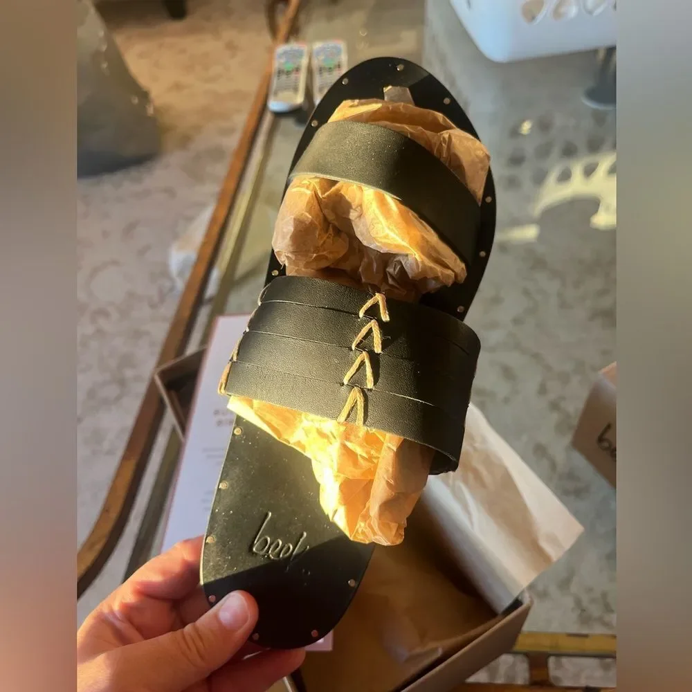 Beek Kiwi Leather Slide Sandal NIB
